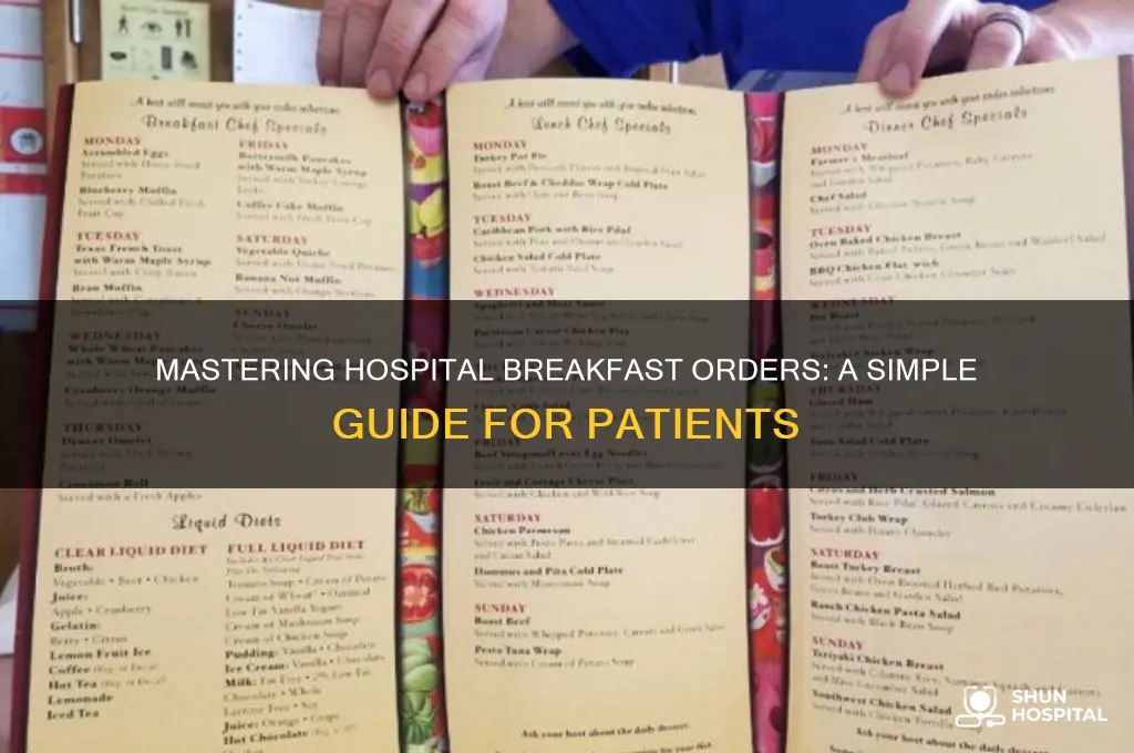 how to order hospital breakfast