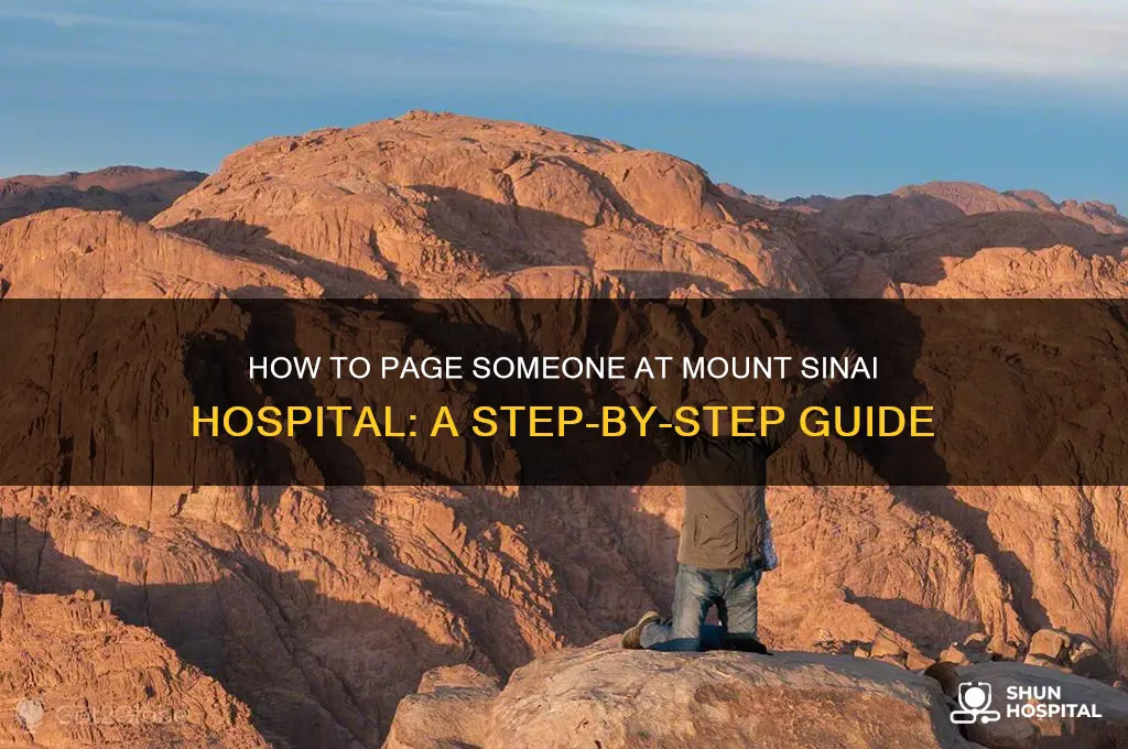 how to page someone in the hospital at mt sinai