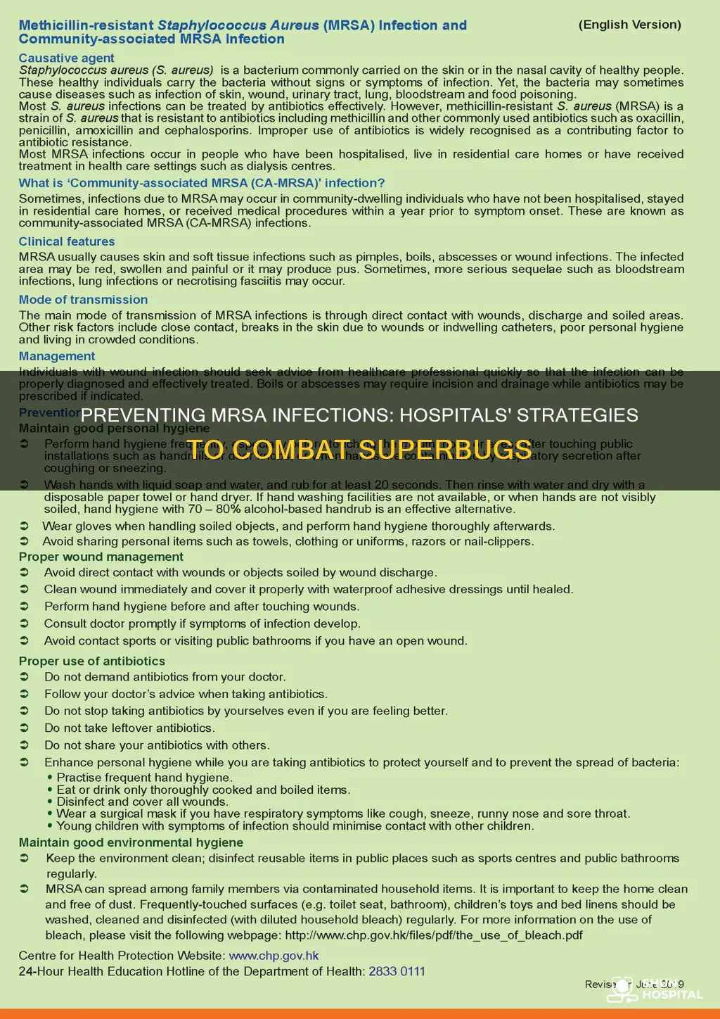 how to prevent mrsa infection in hospitals