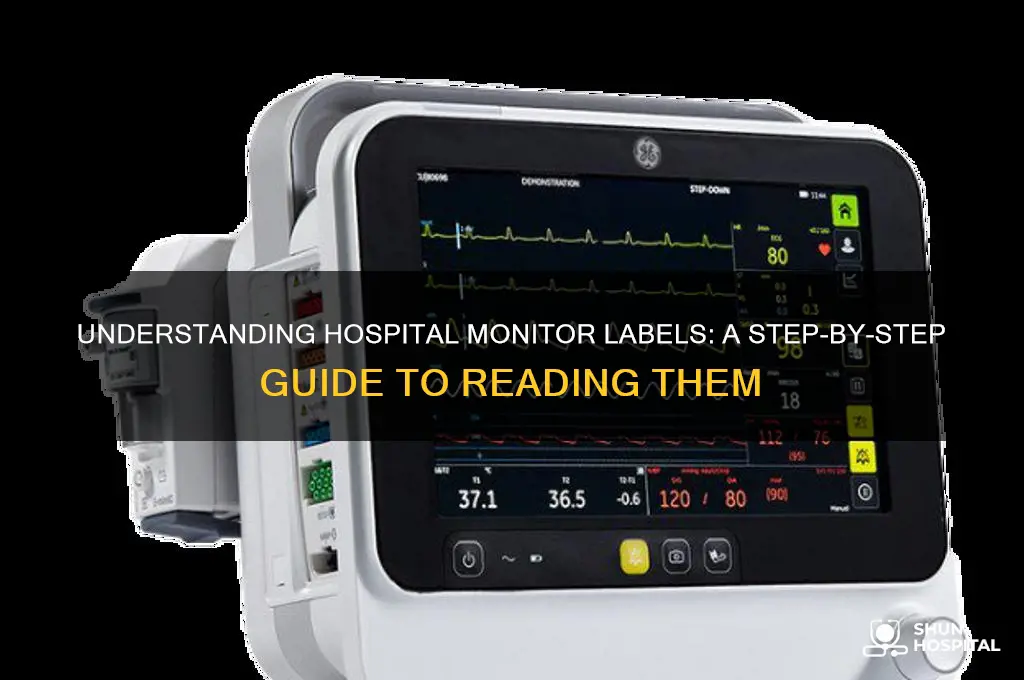 how to read a monitor at a hospital labeled
