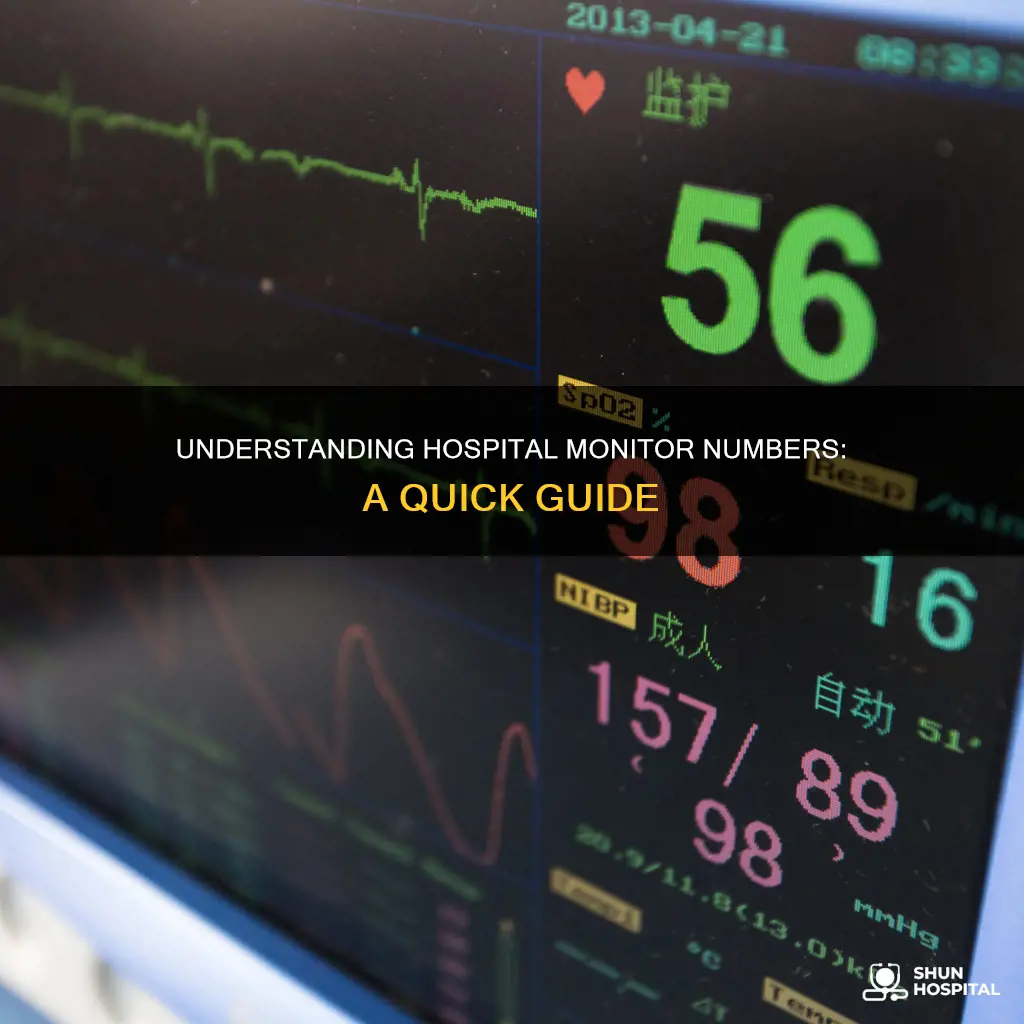 how to read numbers on hospital monitor