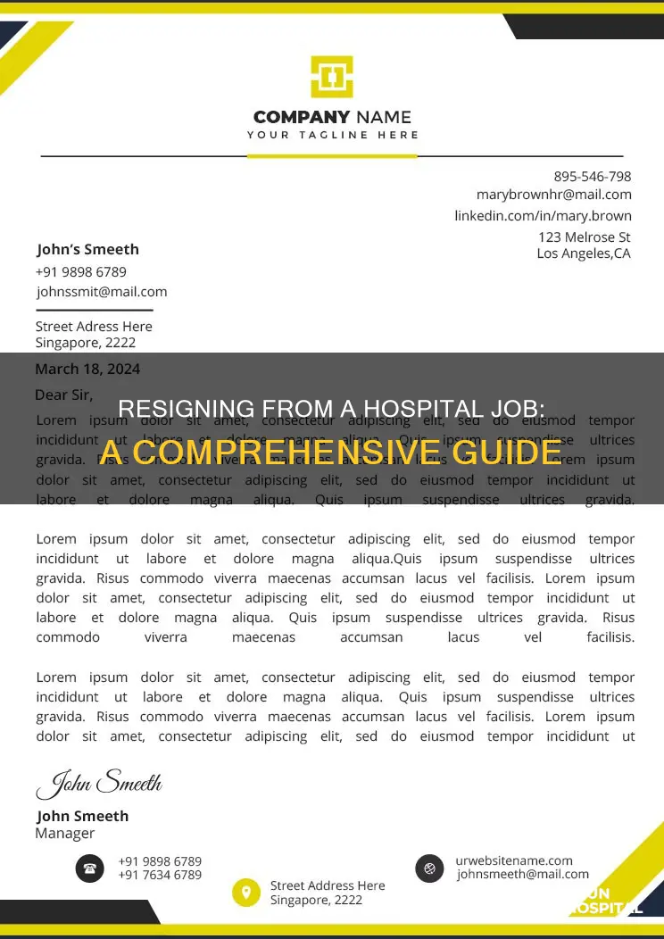 how to resign from a hospital job