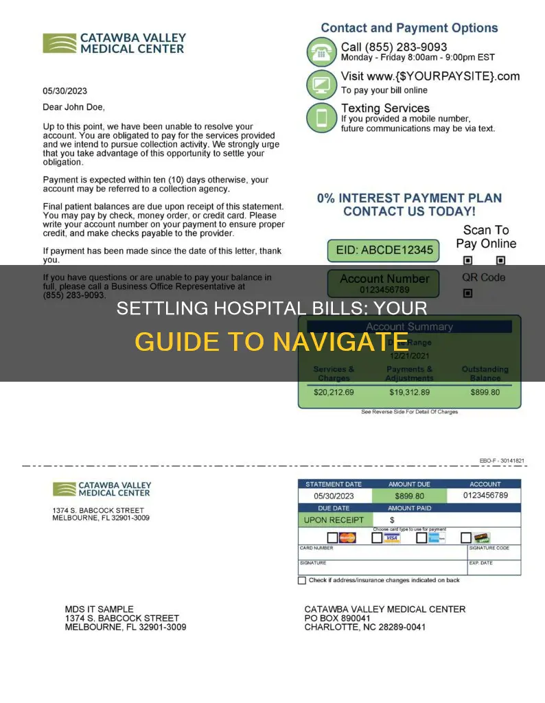 how to settle an amount with hospital