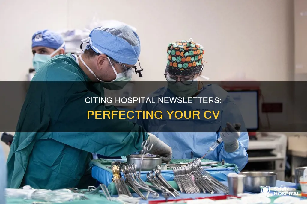 how to site hospital newsletters on cv
