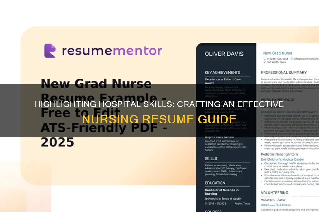 how to state your hospital skills on nursing resume