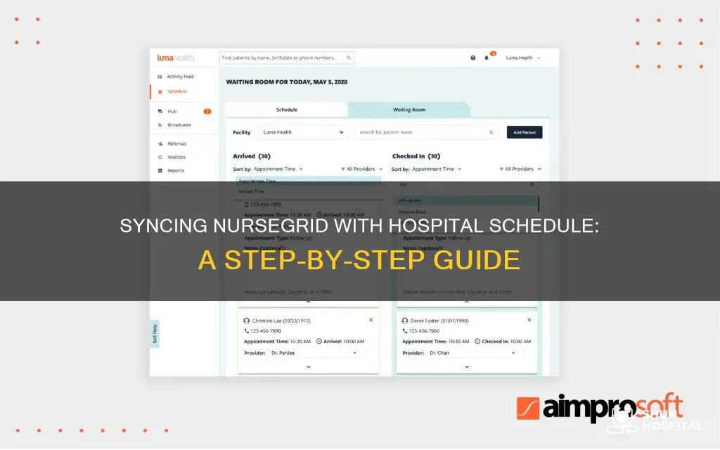 how to sync nursegrid with hospital schedule
