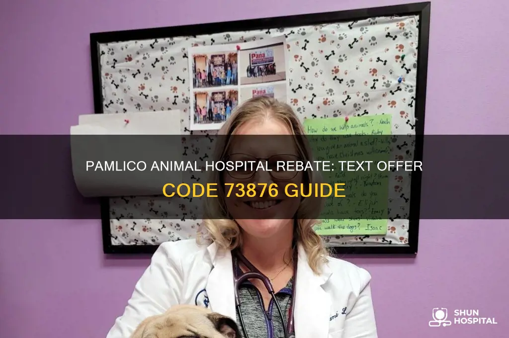 how to text offer rebate code 73876 pamlico animal hospital