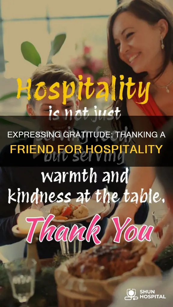 how to thank a friend for hospitality