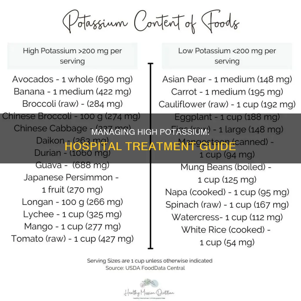 how to treat high potassium in hospital