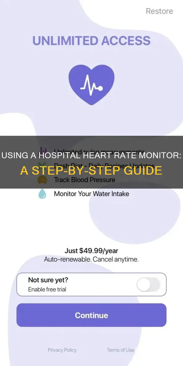 how to us hospital heart rate monitor
