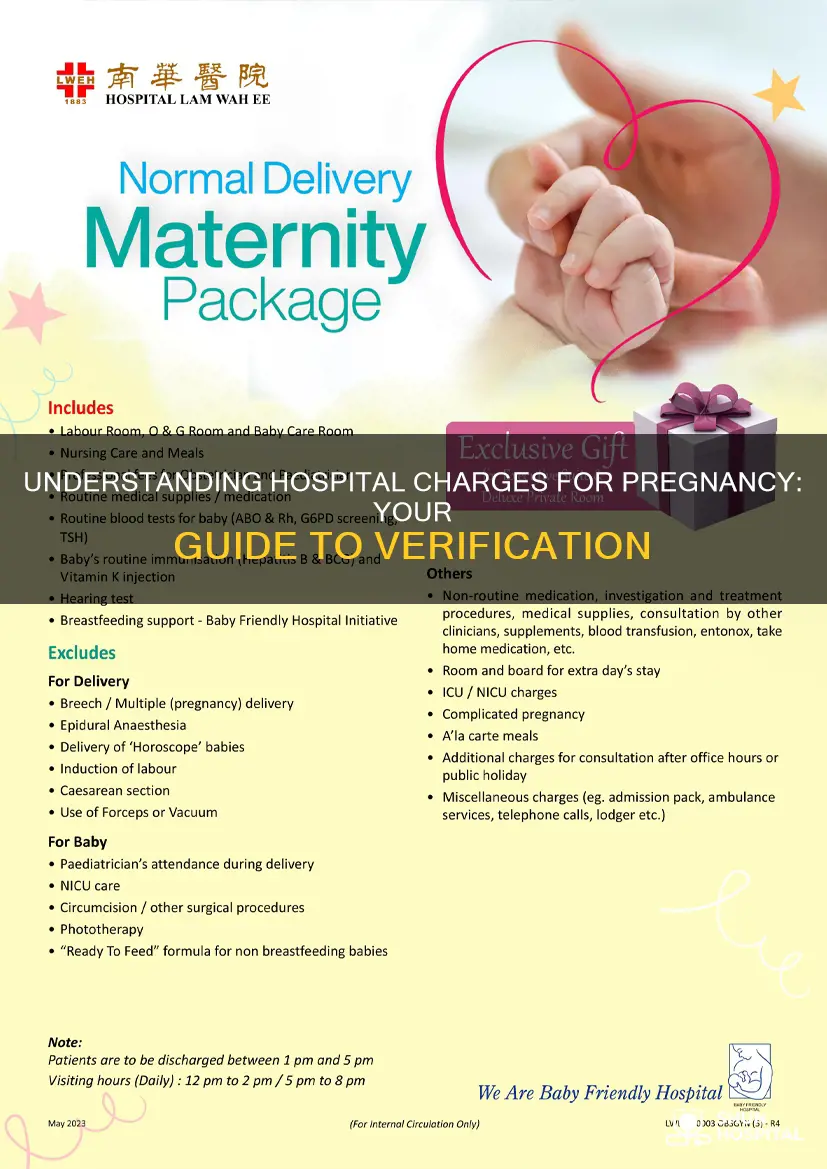 how to verify hospital charges for pregnancy