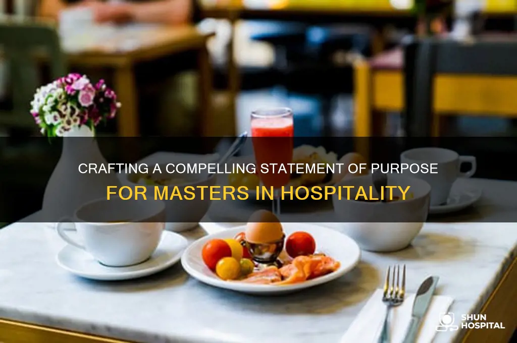 how to write a statement of purpose for masters hospitality
