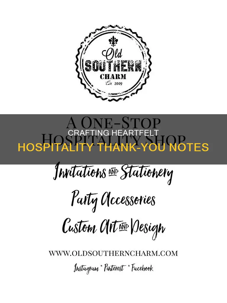 how to write hospitality thank you note