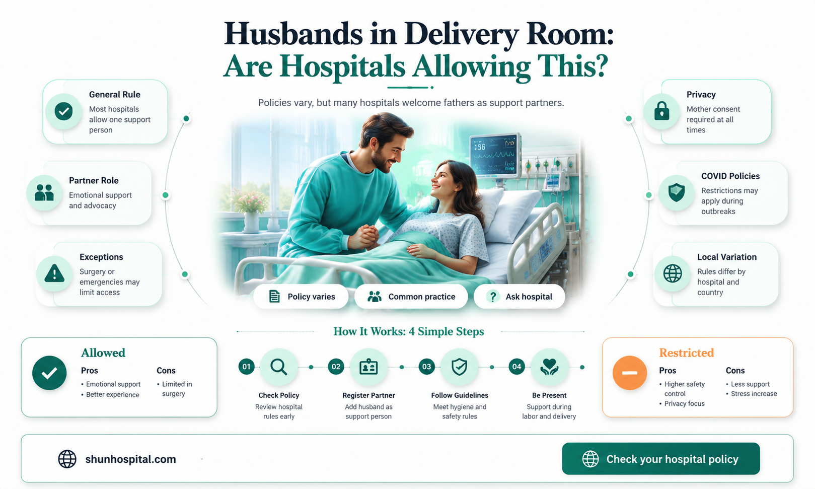 are hospitals allowing husband in delivery room
