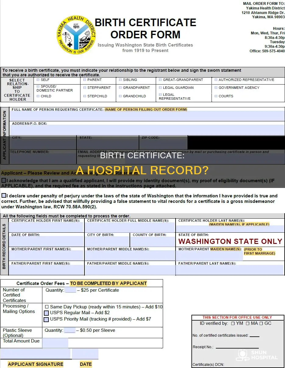 is a birth certificate a hospital record