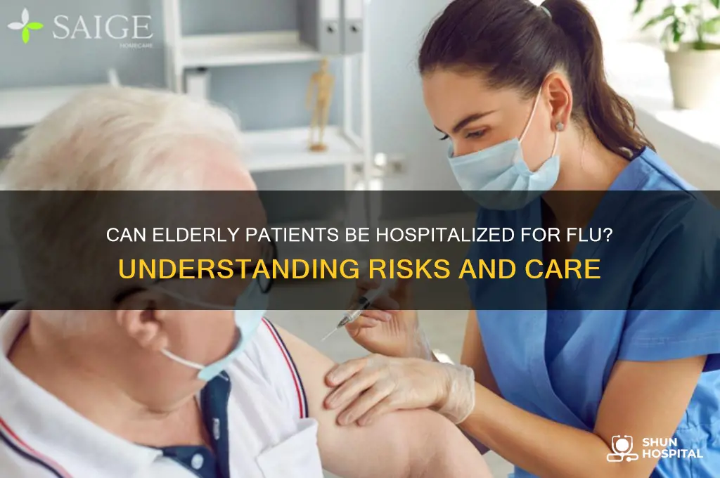 is an elderly person able to be hospitalized for flu