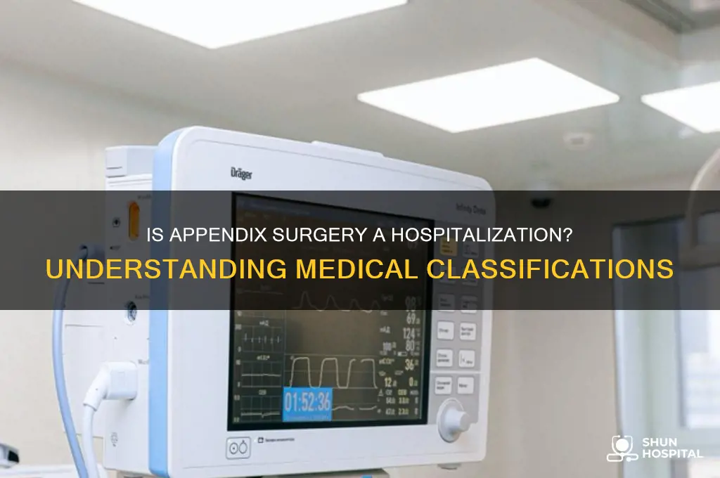 is appendix considered hospitalization