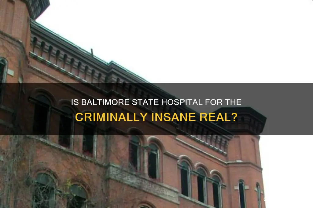 is baltimore state hospital for the criminally insane real