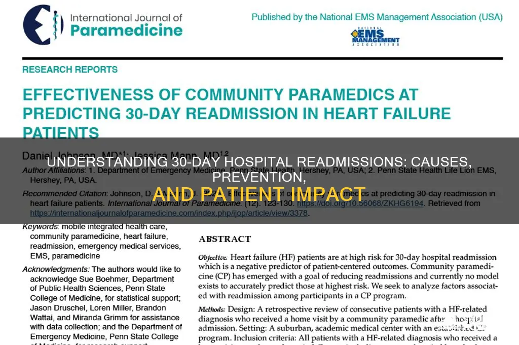 is being readmission to the hospital within 30 days