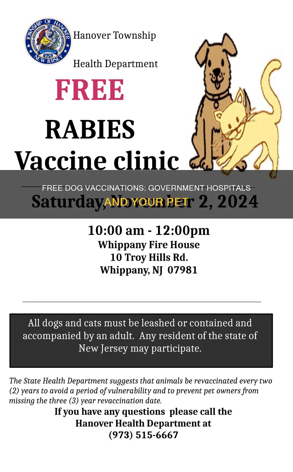 is dog vaccination free in government hospital