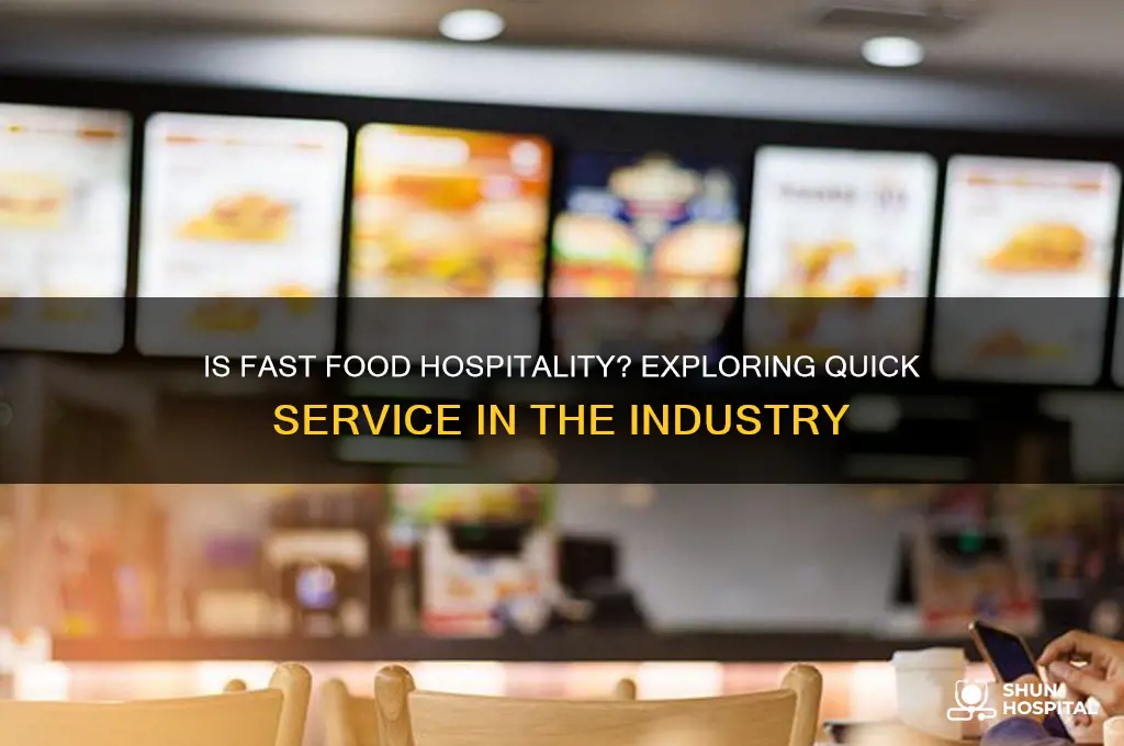 is fast food considered hospitality