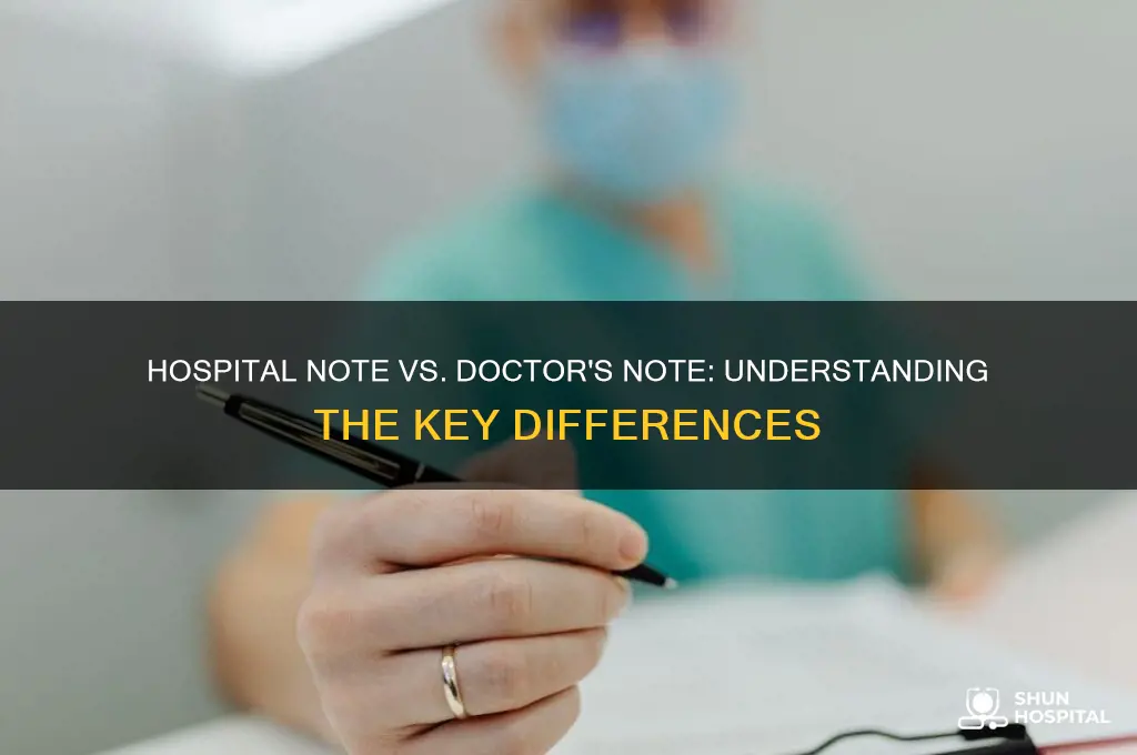 is having a a hospital note different fromva doctor