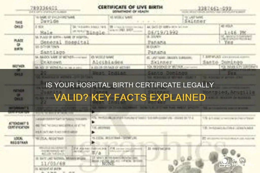 is hospital birth certificate valid