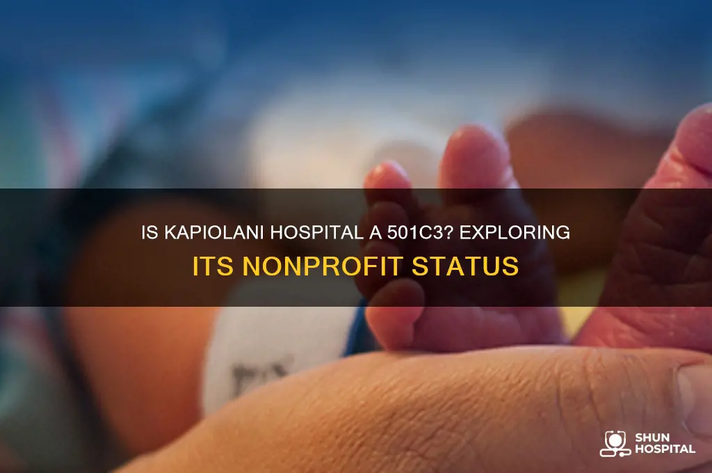 is kapiolani hospital a 501c3
