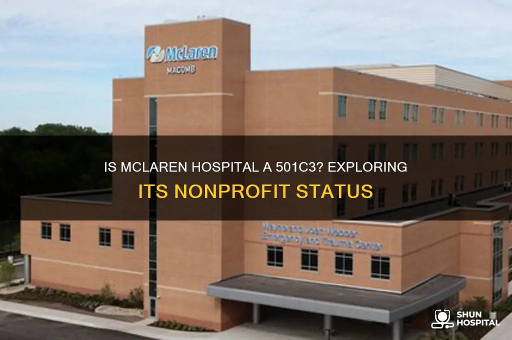 is mclaren hospital a 501c3