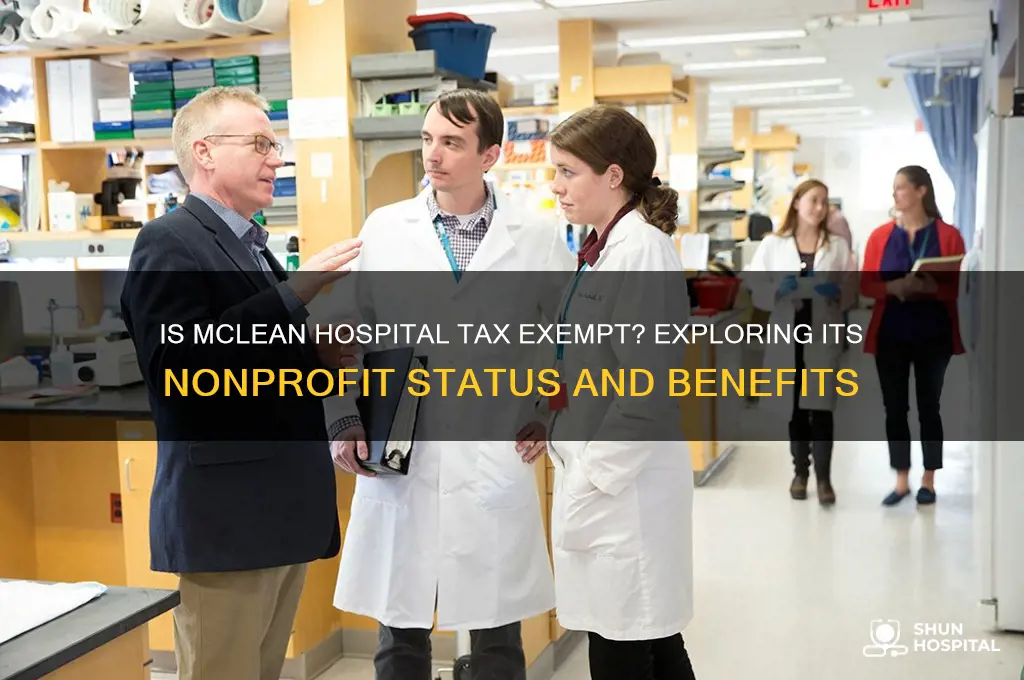 is mclean hospital tax exempt