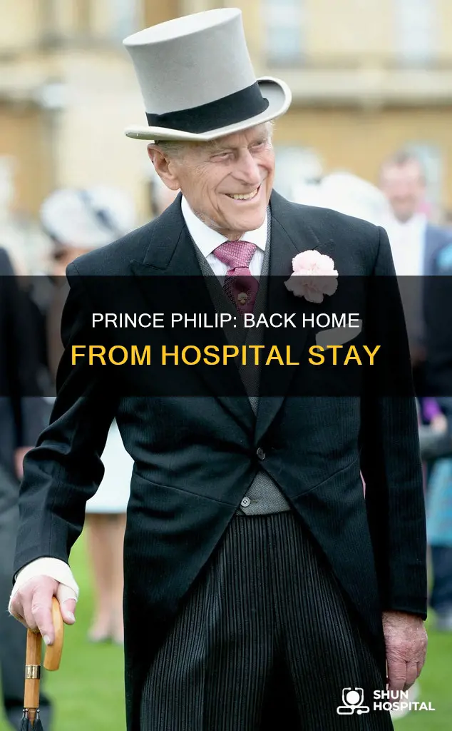 is prince philip home from the hospital