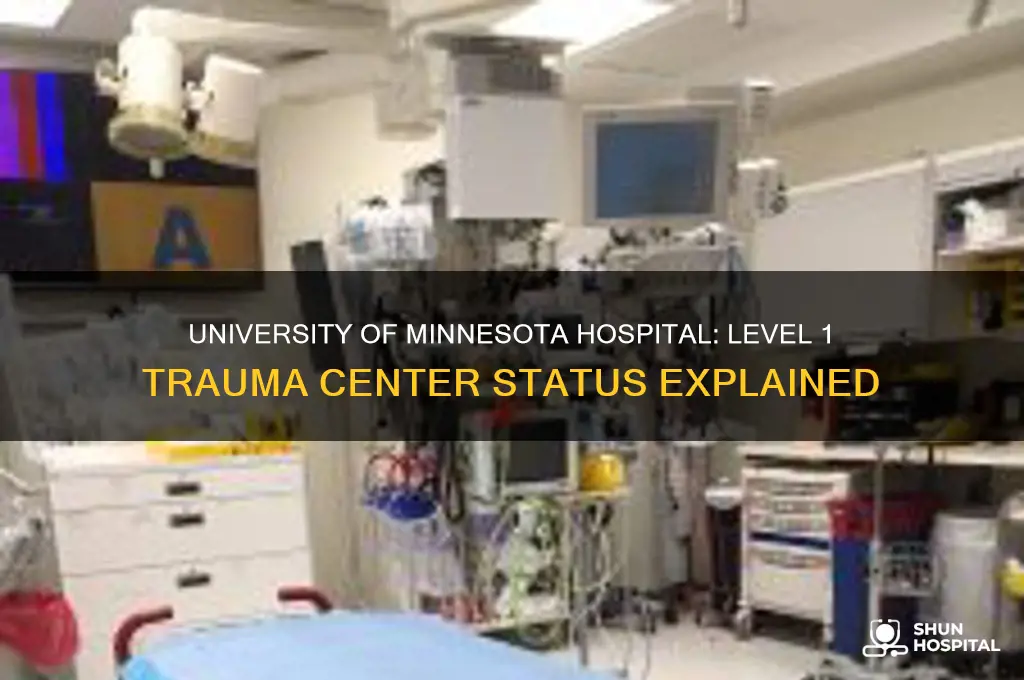 is unniversity of minnesota hospital a level 1 trauma center