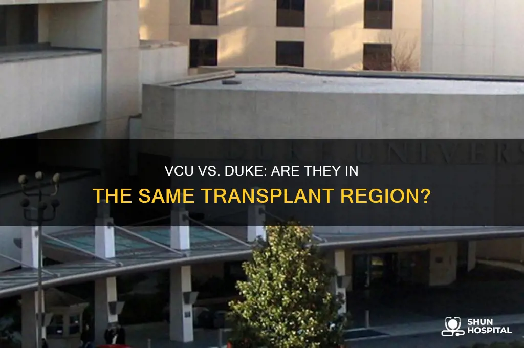 is vcu in the same transplant region as duke hospital