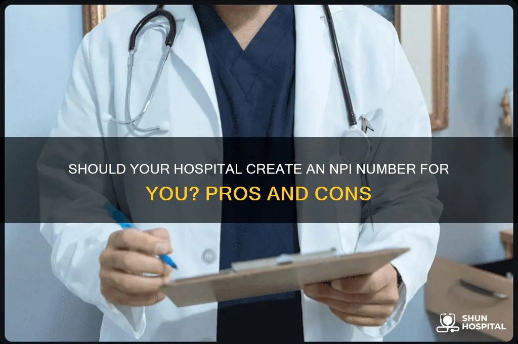 should i have hospital create npi number for me