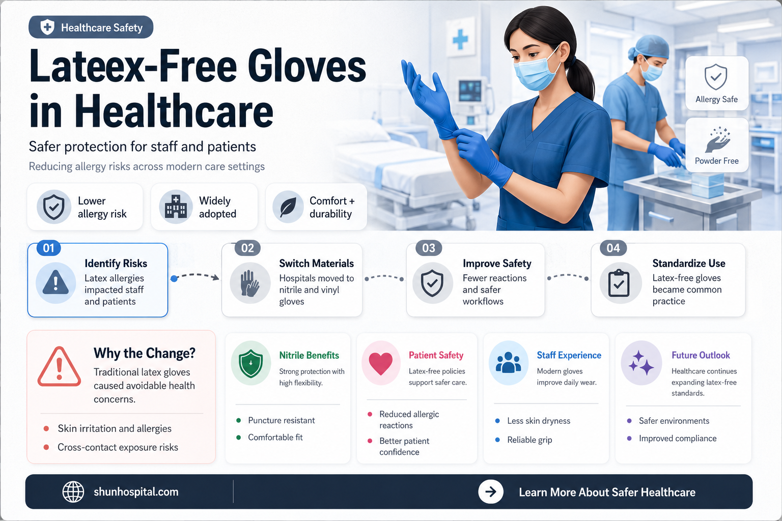 are gloves in the hospital latex free