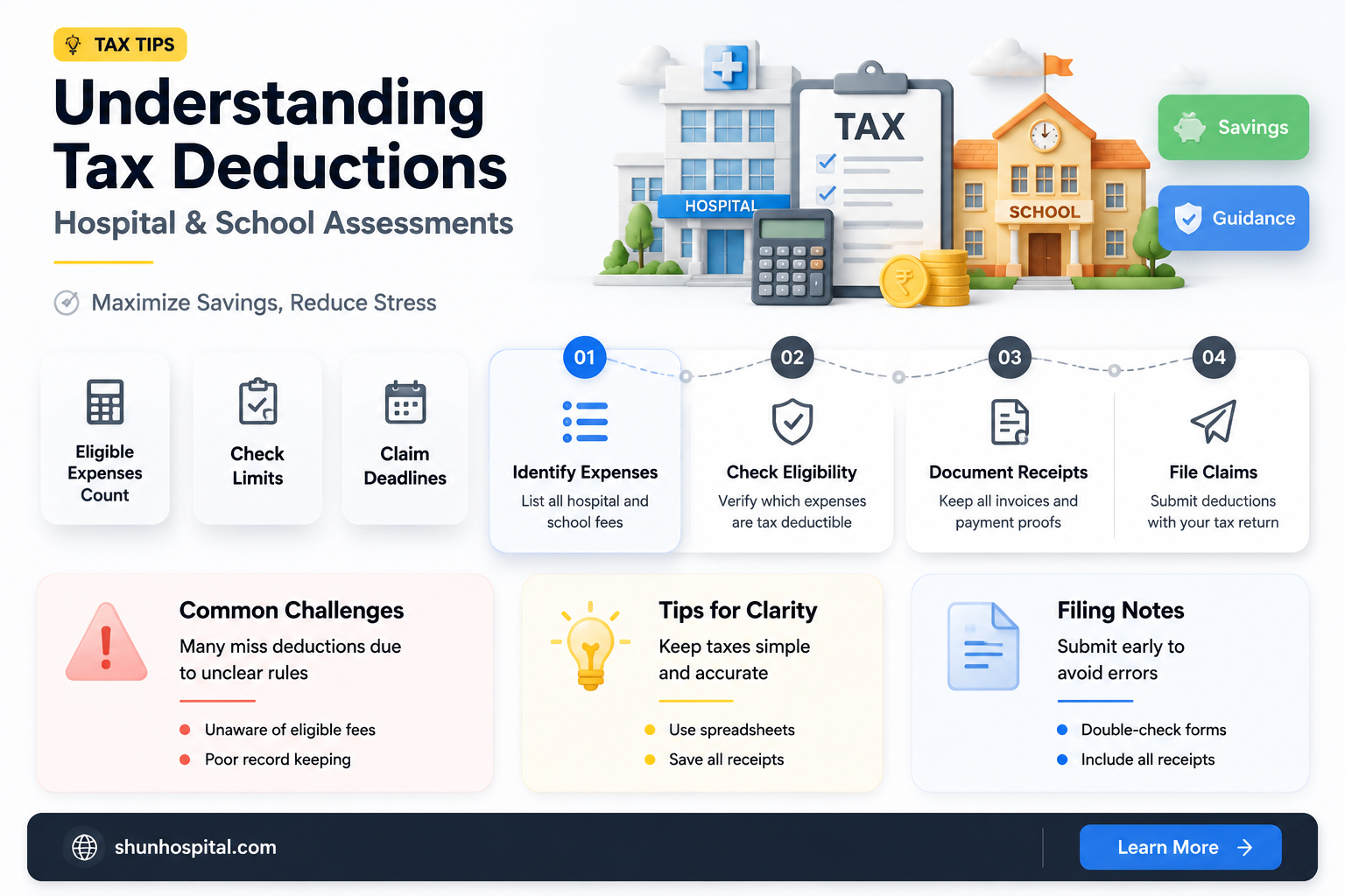 are hospital and schoo assessments tax deductible