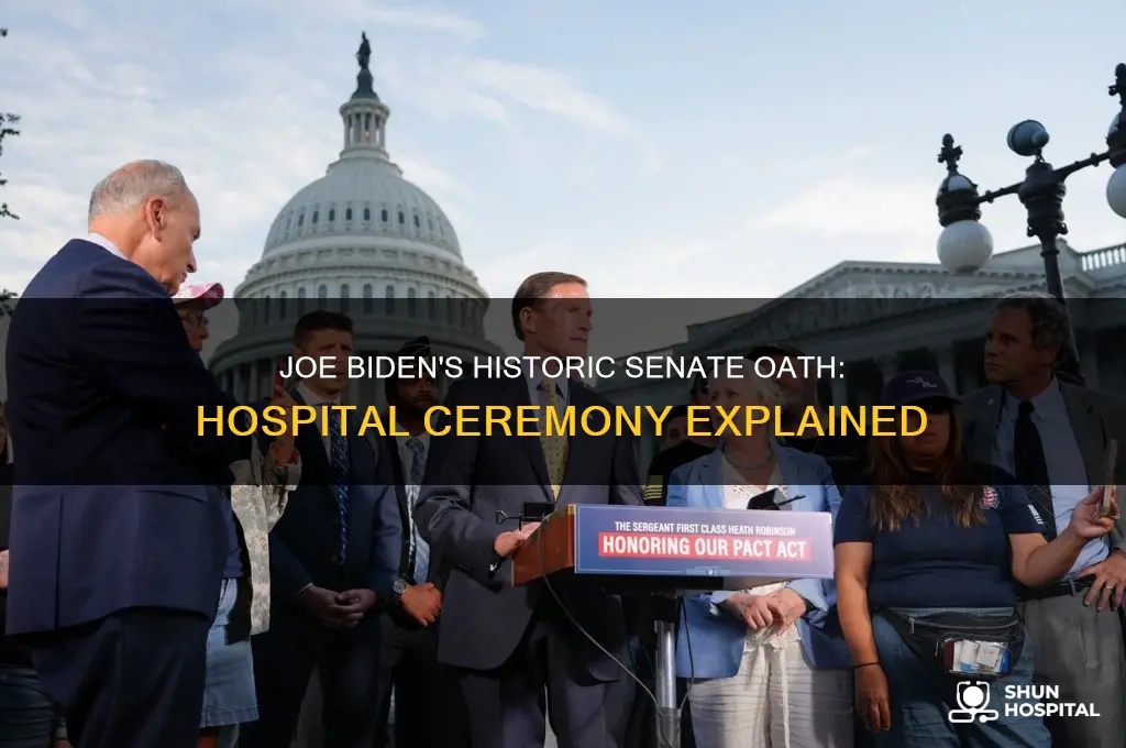 was joe biden sworn into the senate in the hospital
