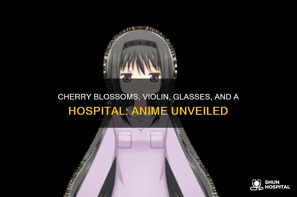 what anime has a violin glasses hospital and cherry blossoms