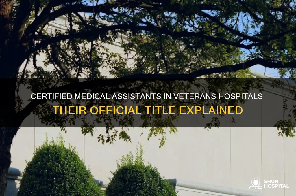 what are certified medical assistants called in the veterans hospital