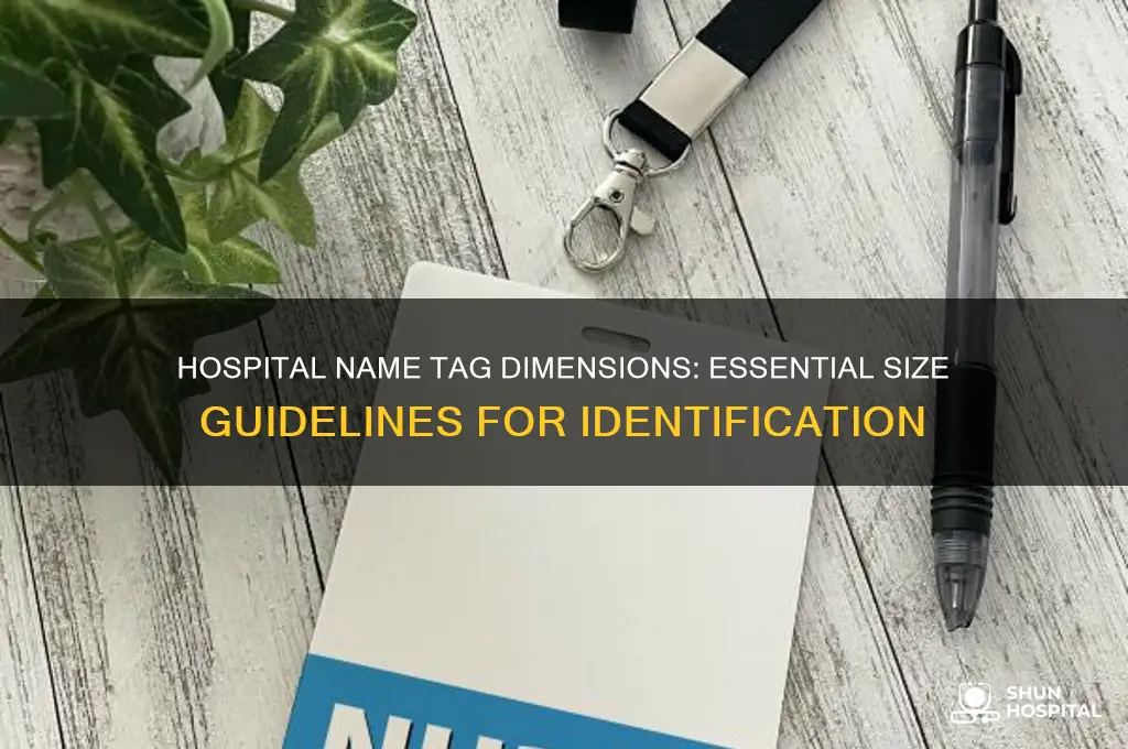 what are the dimensions of a hospital name tag