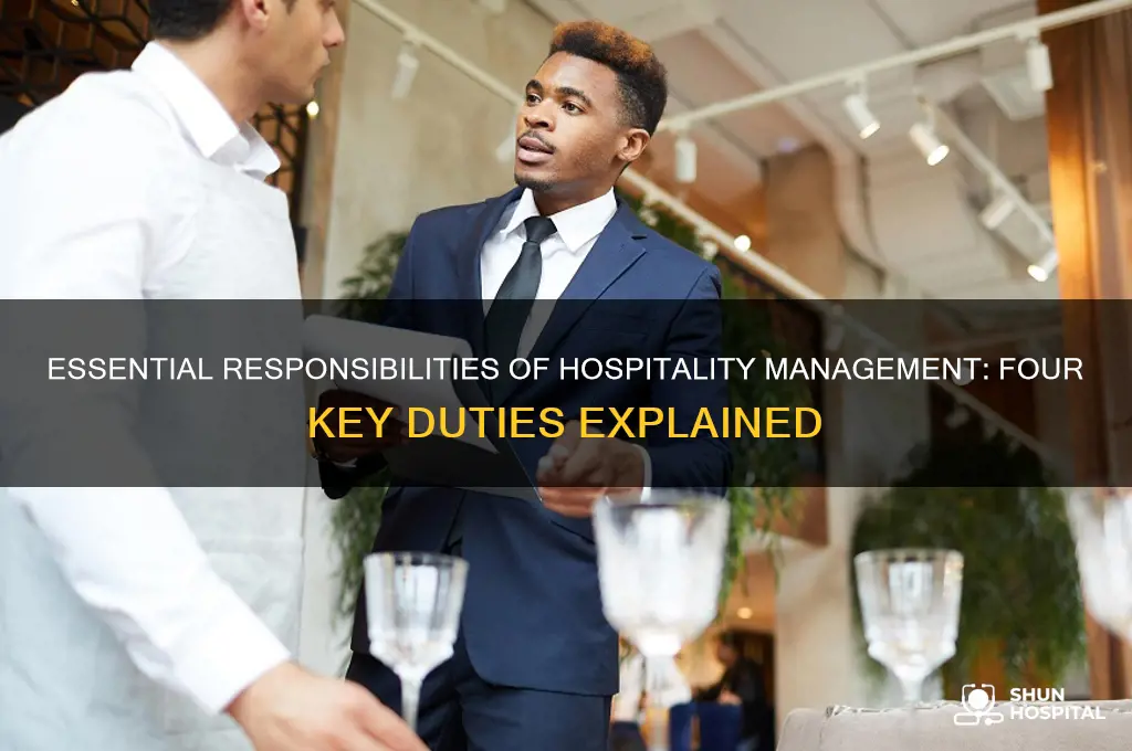 what are the four basic duties of hospitality management