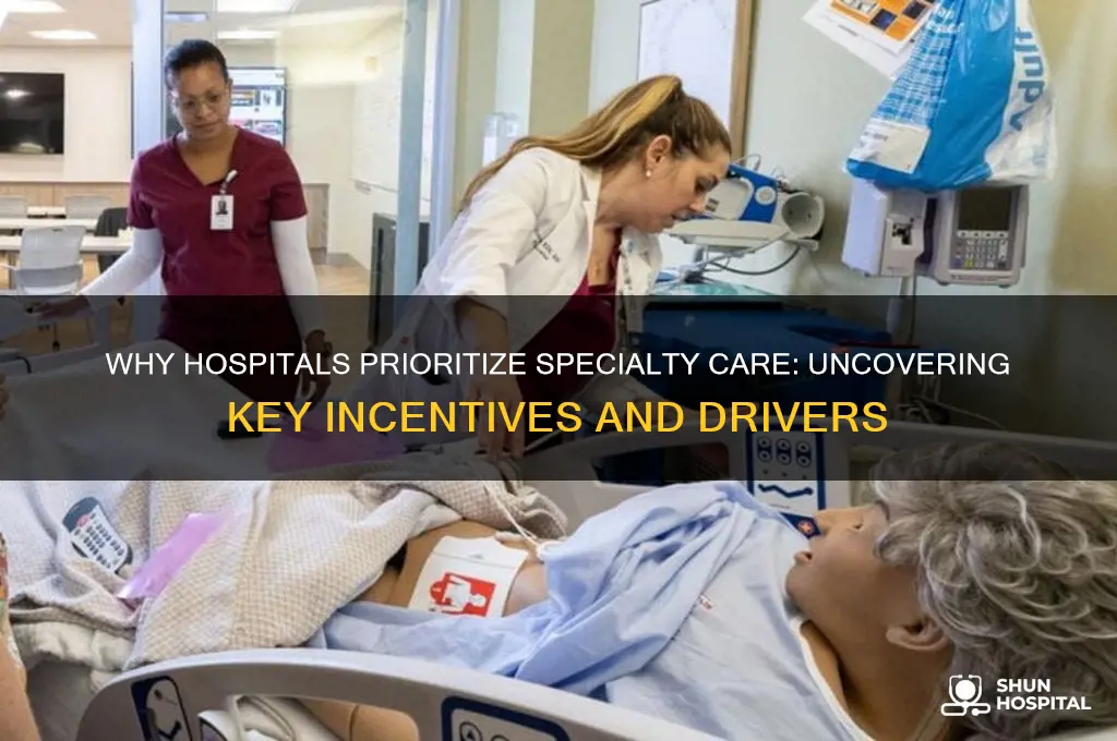 what are the incentives hospitals focus on specialty care