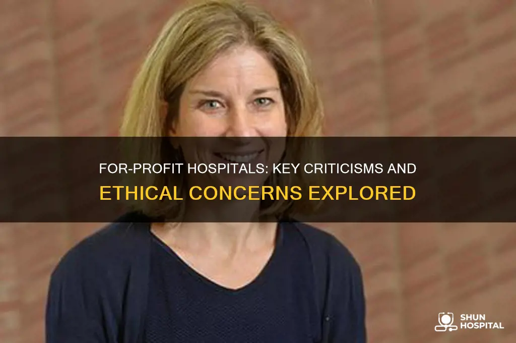 what are the major criticisms of the for profit hospital