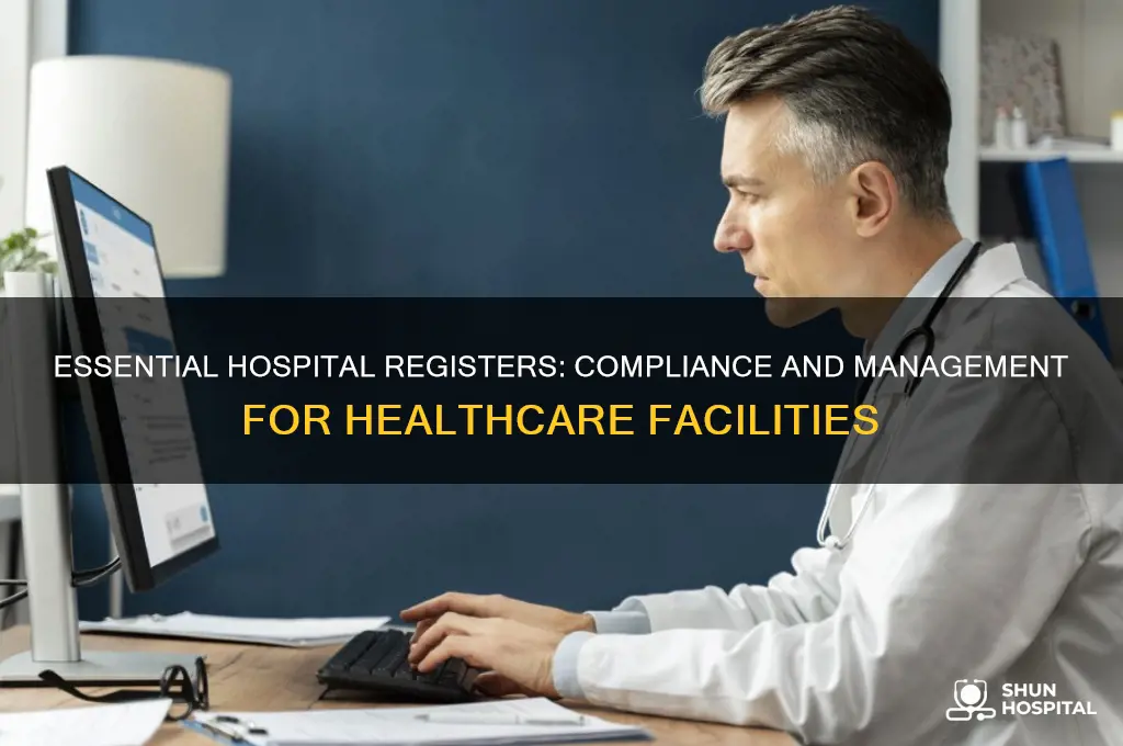 what are the registers to be maintained in hospitals