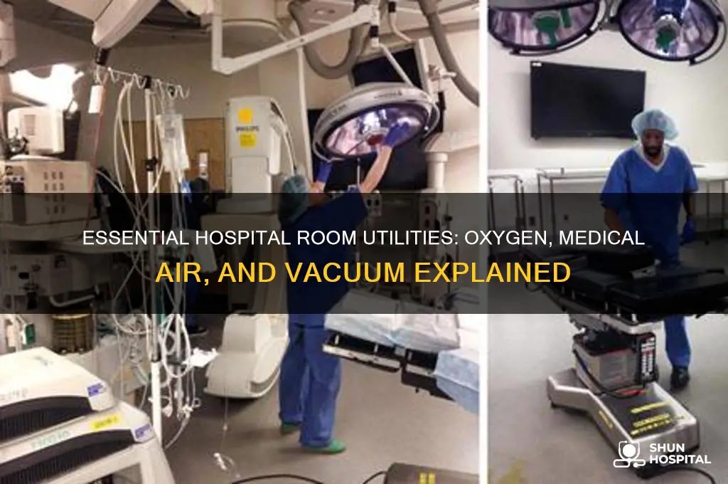 what are the three things piped into a hospital room