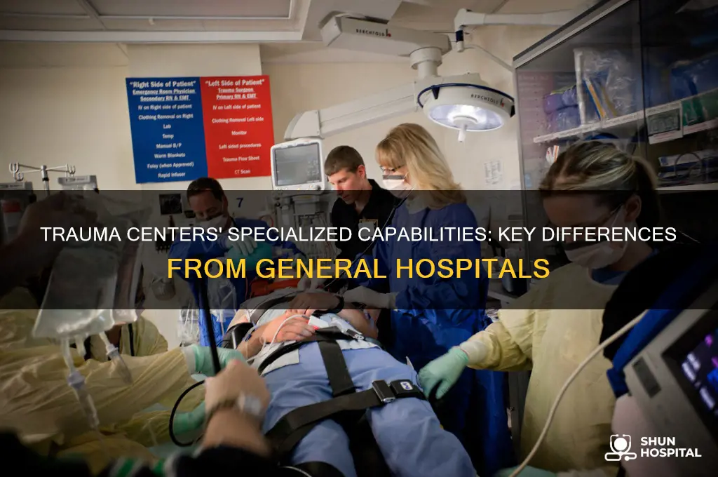 what capability distinguishes trauma centers from less-specialized hospitals