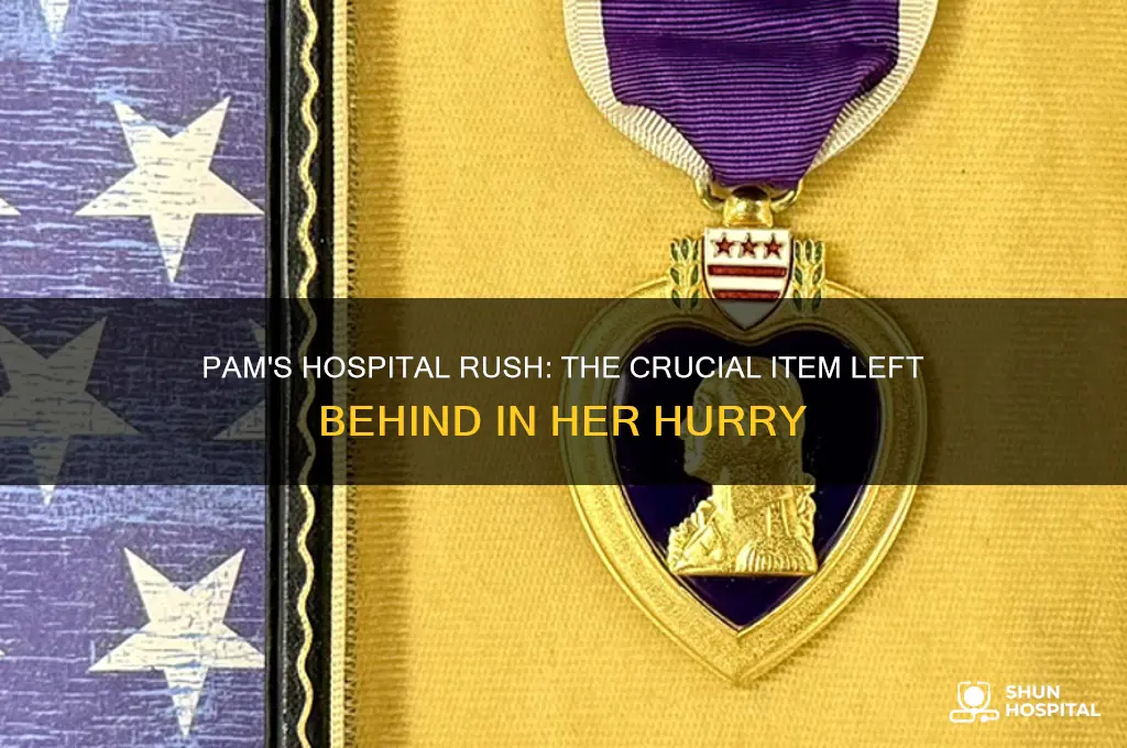 what did pam forget on her way to the hospital