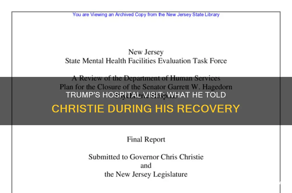 what did trump say to christie in the hospital
