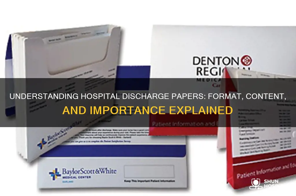 what do discharge papers from a hospital look like