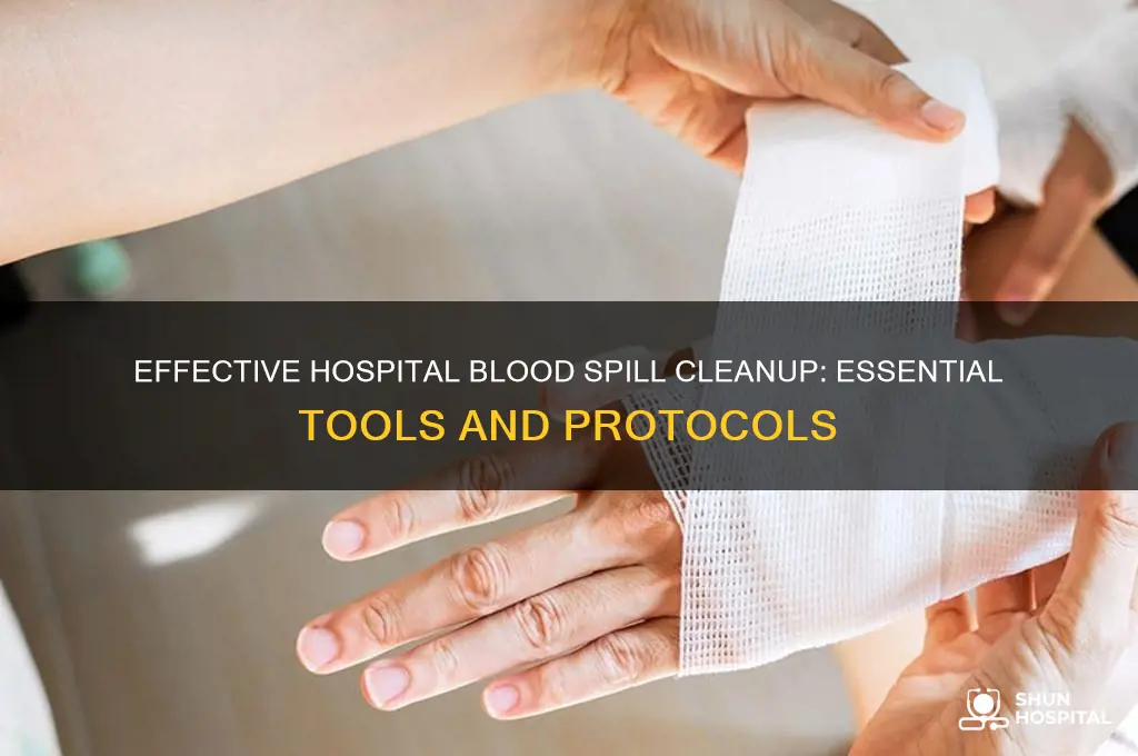 what do you clean blood spills with in hospitals